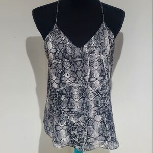 RW&Co Women's Snakeskin Camisole Small Gray Black Edgy Lightweight Whimsigoth